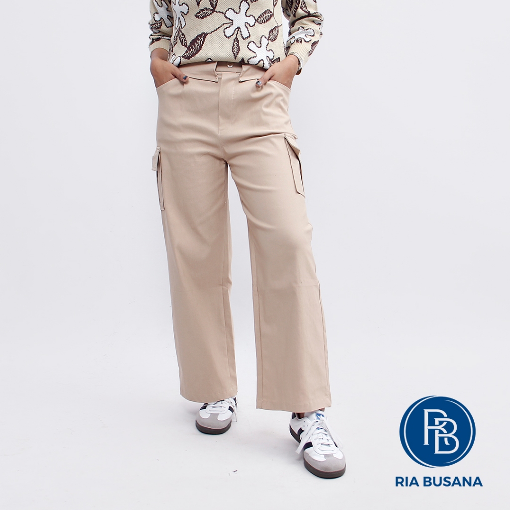 Ria Busana - Nampa - Celana Kulot Panjang Cargo Wanita