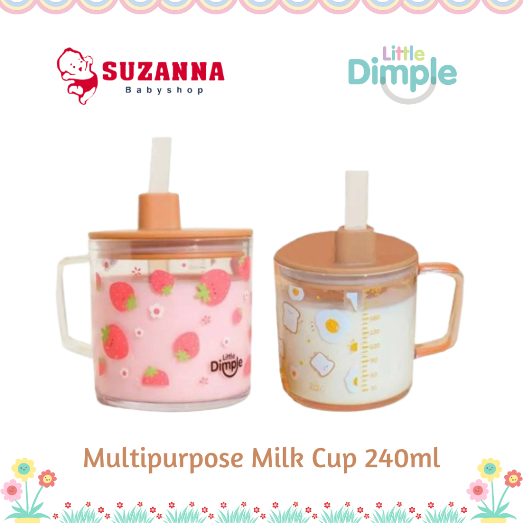 Little Dimple Multipurpose Milk Cup - Straw Cup - Training Cup - Gelas Minum Anak