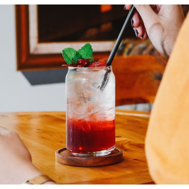 PROMO TERMURAH Gelas Kaca Korean Aesthetic High Ball | Gelas Cafe Tinggi Gelas Kopi Matcha Latte