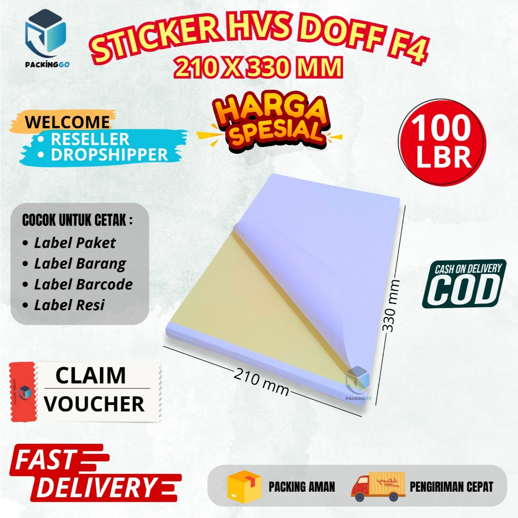 

STIKER HVS F4 / KERTAS STICKER F4