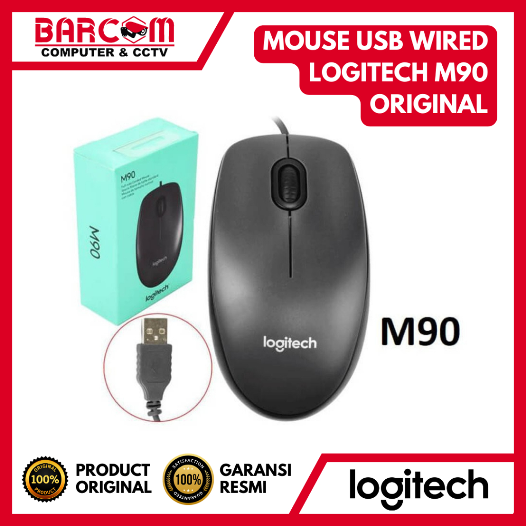 MOUSE LOGITECH M90 OPTICAL USB WIRED KABEL KOMPUTER LAPTOP - ORIGINAL LOGITECH