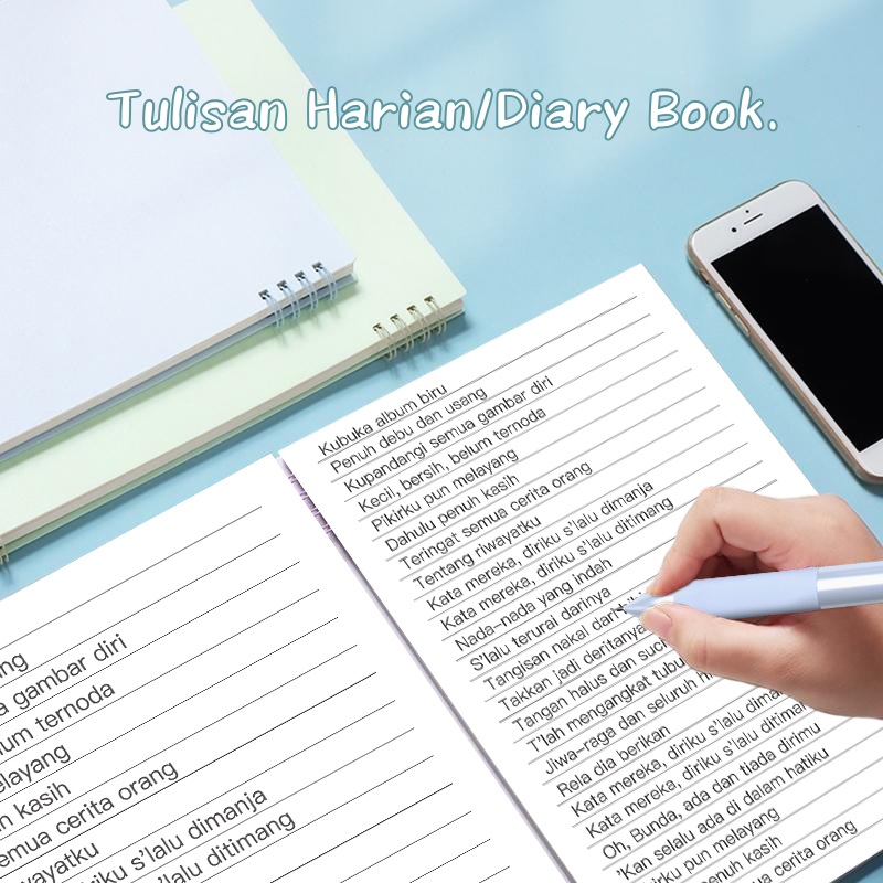 

Aimilo Notebook Set Notebook A5&Pulpen Gel Buku Diary Aesthetic 4 Warna Sekolah Stationary