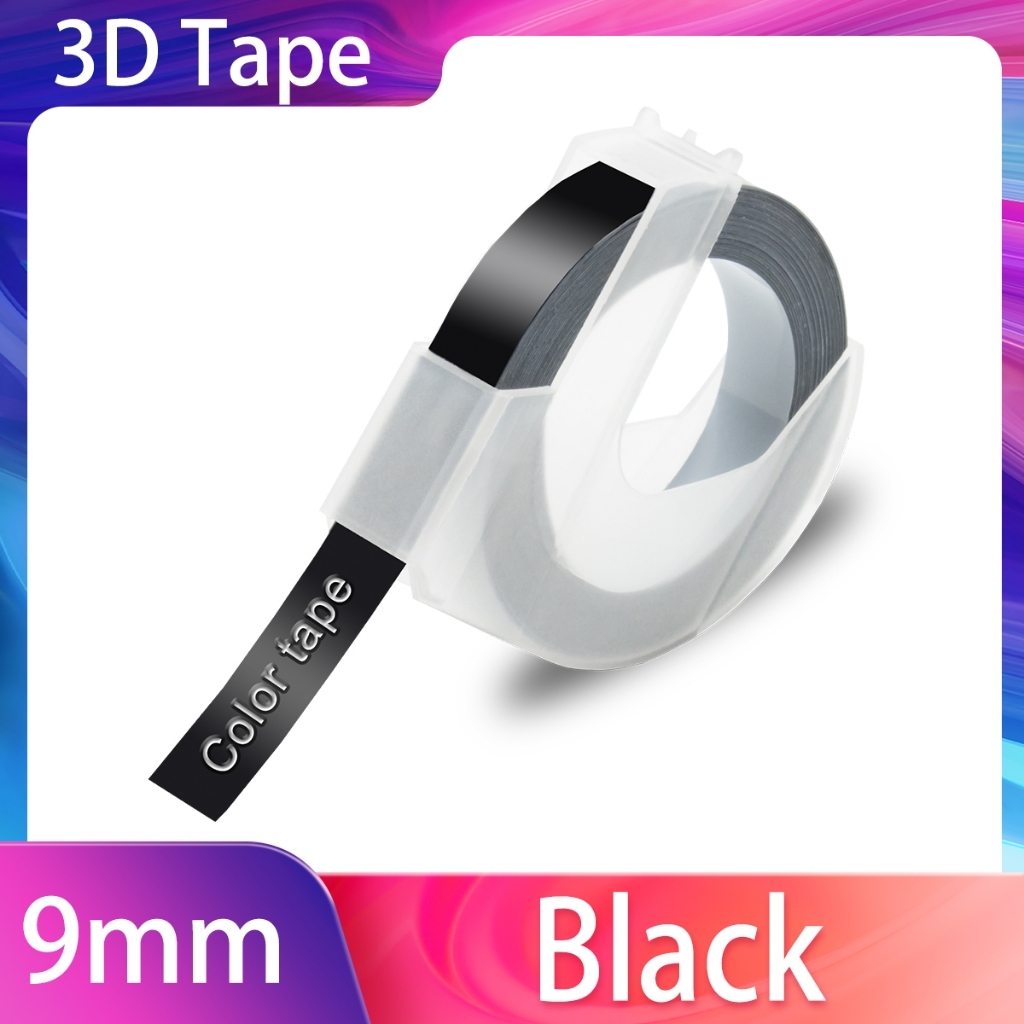 

1Pcs Refill Tape label maker 3D embossing 9mm (untuk Dymo,Motex,Cidy)