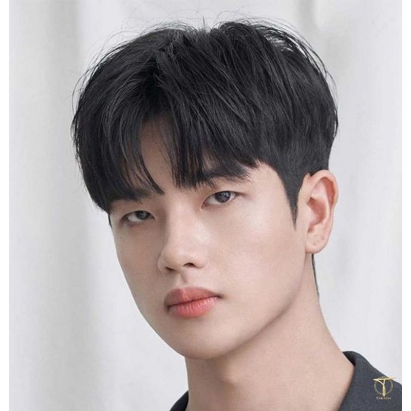 Wig Pria Model Korea Full Wig Grade A 100% Menyerupai Rambut Asli Rambut Palsu Cowok Botak