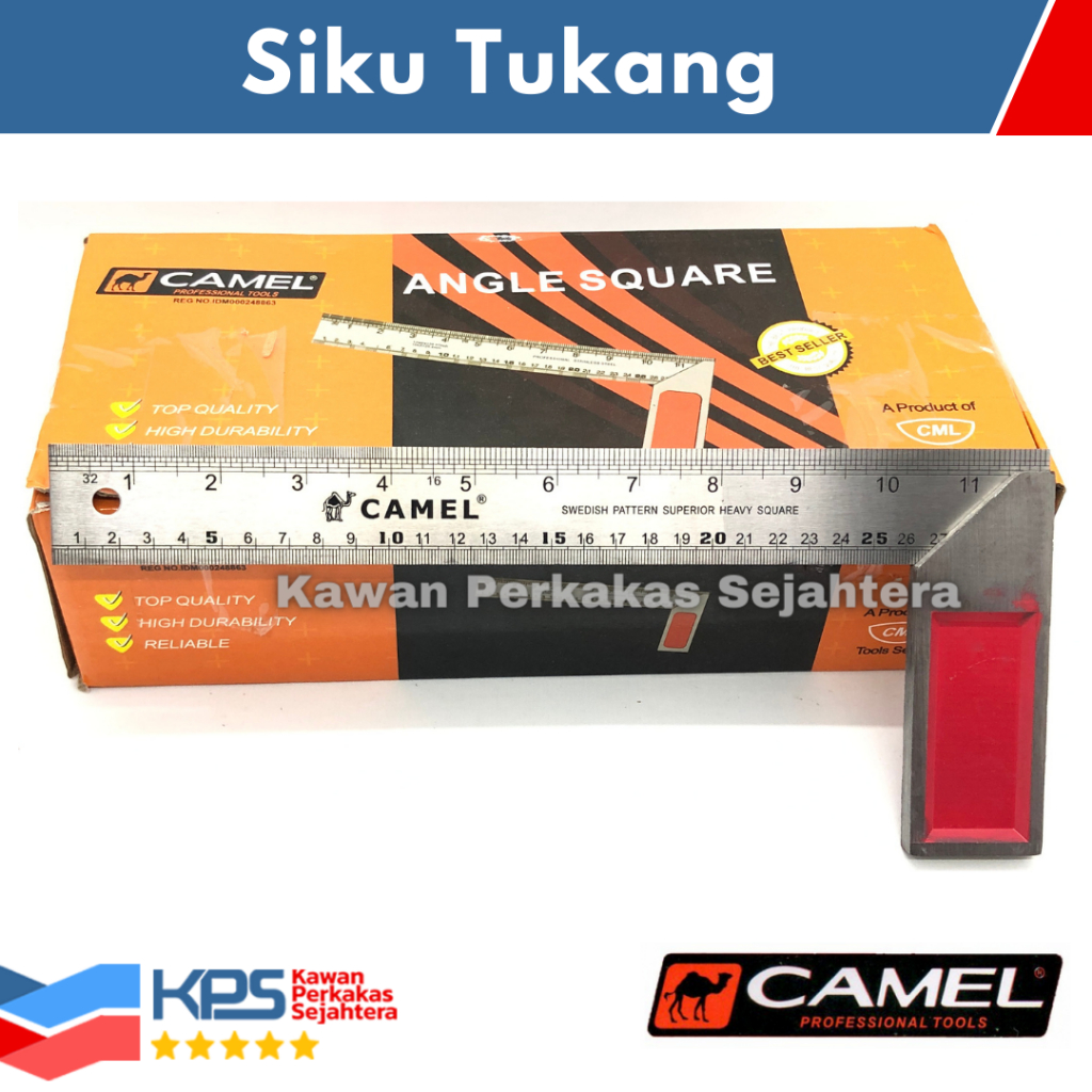 

CAMEL Siku Tukang Tebal HD 12" (30cm) |Siku Meter Penggaris Heavy Duty