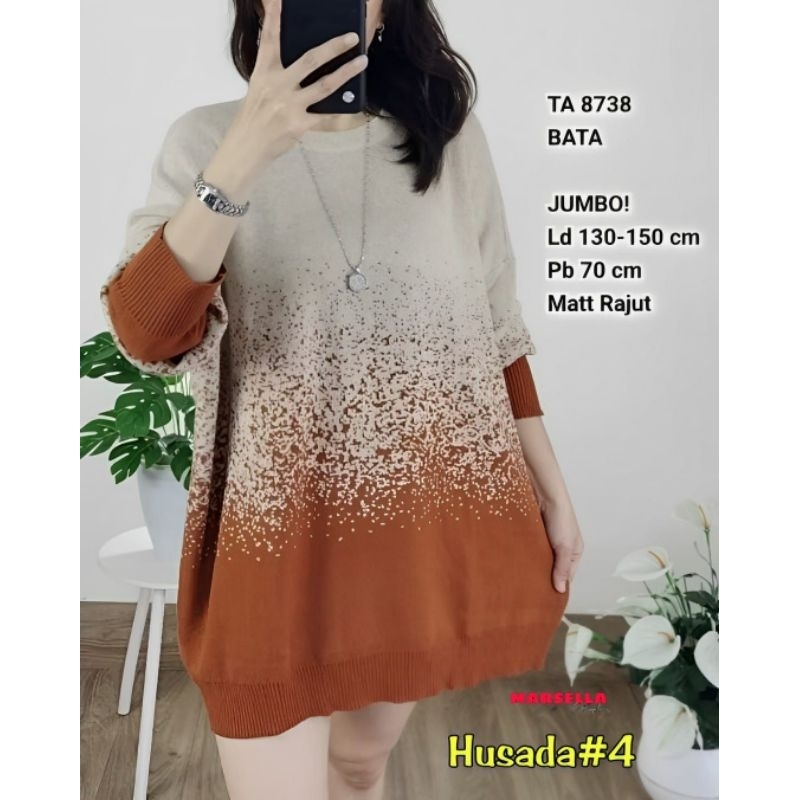 ATASAN BLOUSE RAJUT JUMBO/HUSADA/BLOUSE WANITA RAJUT JUMBO LD 150 CM FIT XXXXL