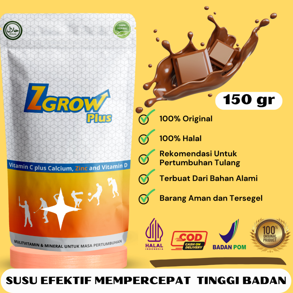 Z GROW PLUS SUSU PENINGGI BADAN ANAK DAN REMAJA - Susu peninggi badan ampuh bpom | Murah Original | 