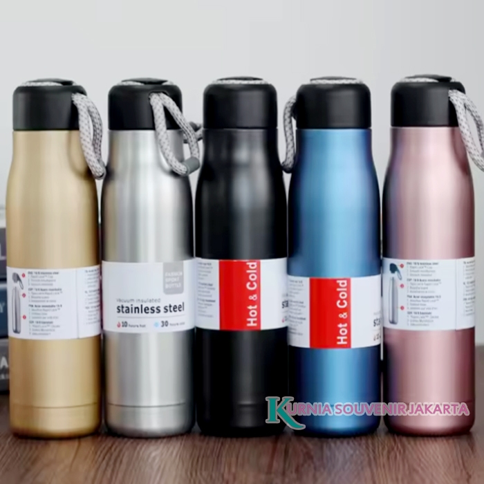 tumbler stainless stell tali 500ml-tumbler tali/botol tali/thermos tali hitam