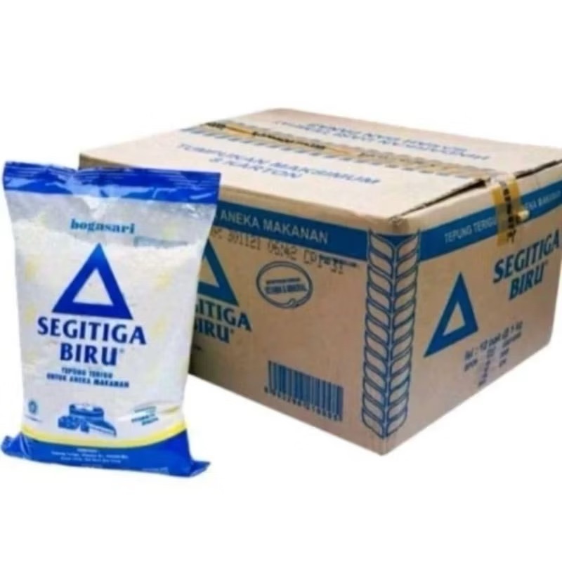 

Tepung Terigu Bogasari Segitiga Biru 1 kg ( 1 kg x 12 pc )