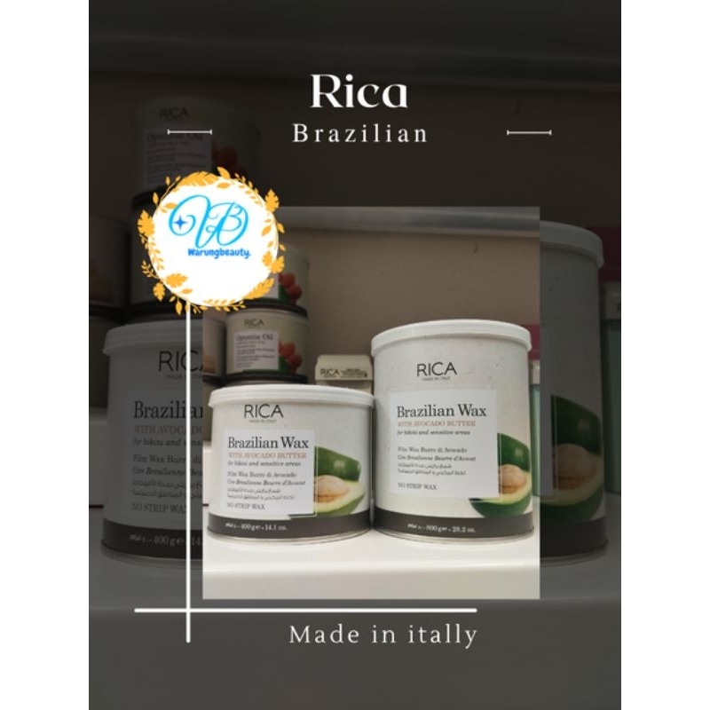 (ORIGINAL) RICA BRAZILIAN WAX WITH AVOCADO BUTTER 400/800GR Cabut bulu waxing