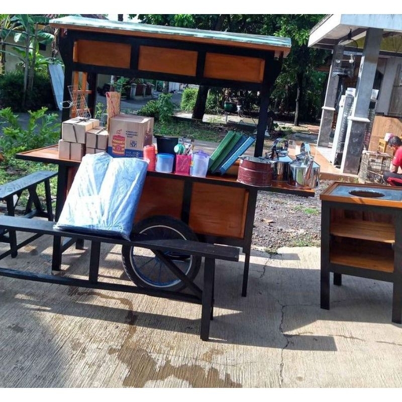 Grobak angkringan full set kompor pisah