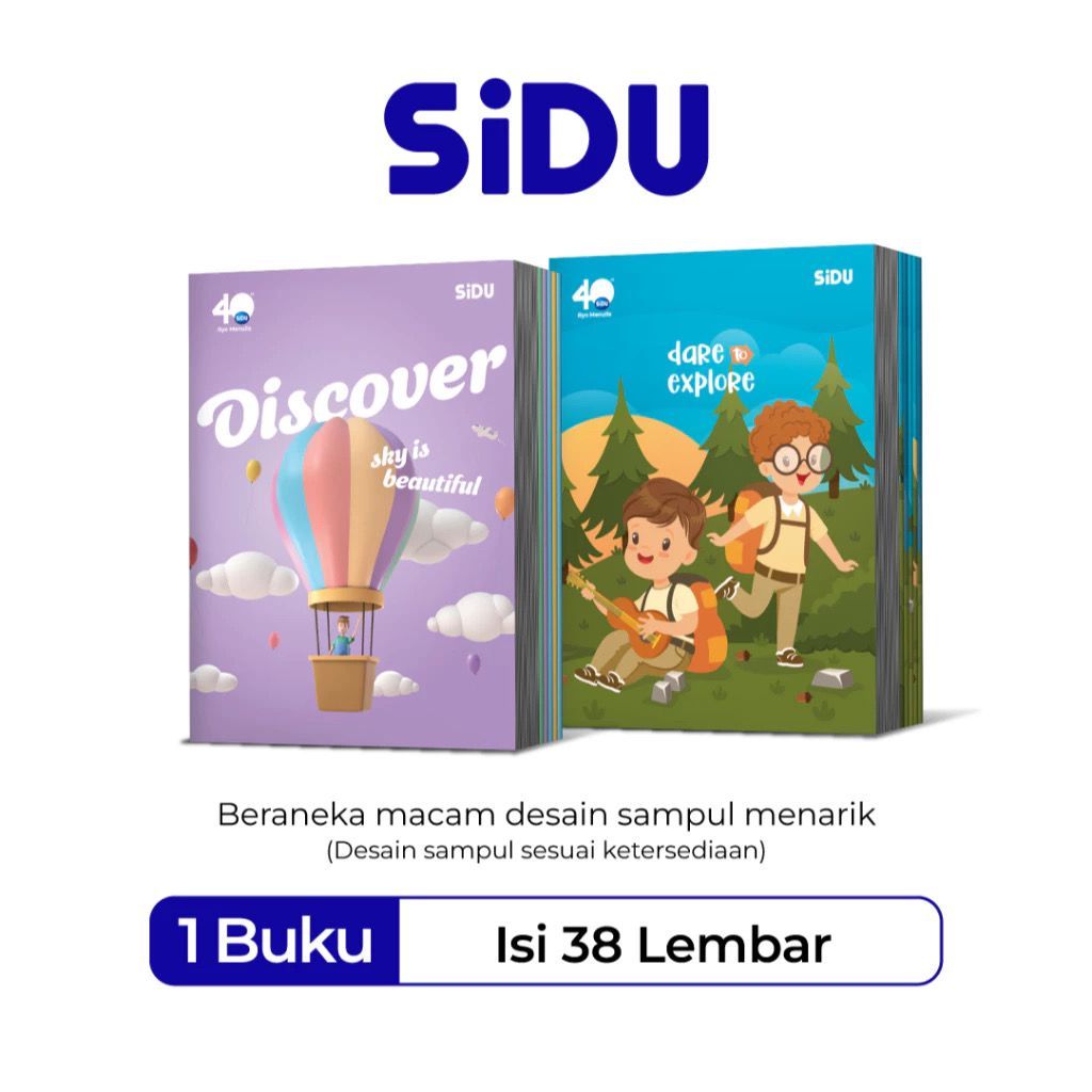 

SIDU Buku Tulis 38 Lembar Tersedia 1 Pack (10 Pcs) / 5 Pcs / 2 Pcs