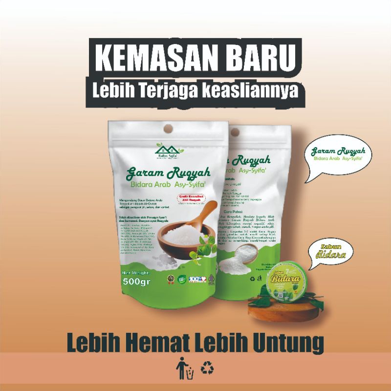 

ASY SYIFA' Garam Ruqyah Original 500gram | Bonus Sabun Bidara Ruqyah