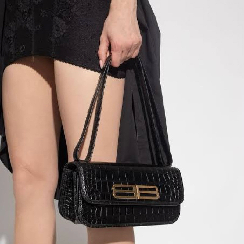 Original Balenciaga Small Gossip BB Logo Shoulder Bag