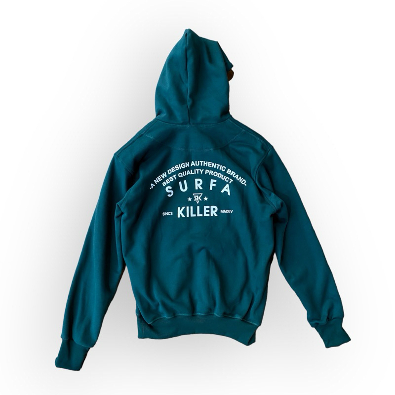 Surfakiller Jaket Hoodie Flecee Hijau
