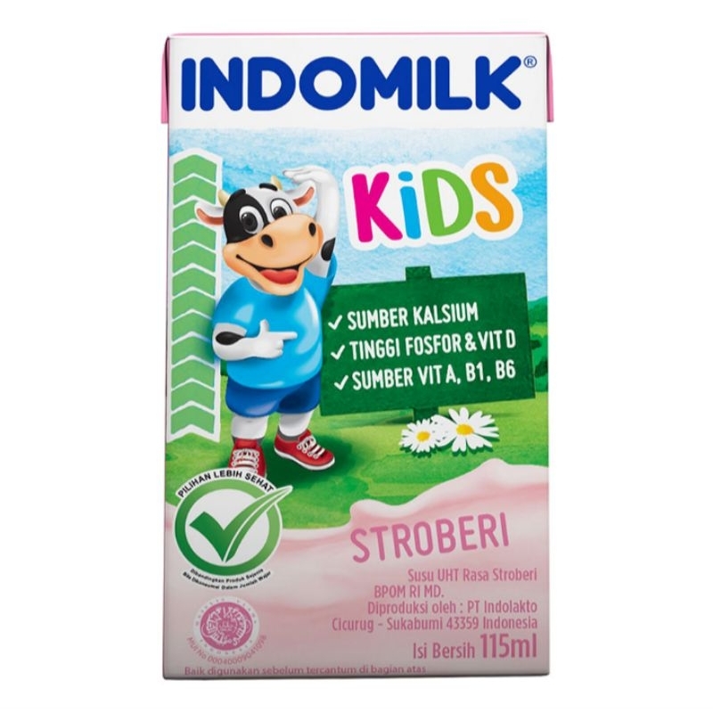 

INDOMILK Kids Susu UHT Strawberry 115 ml