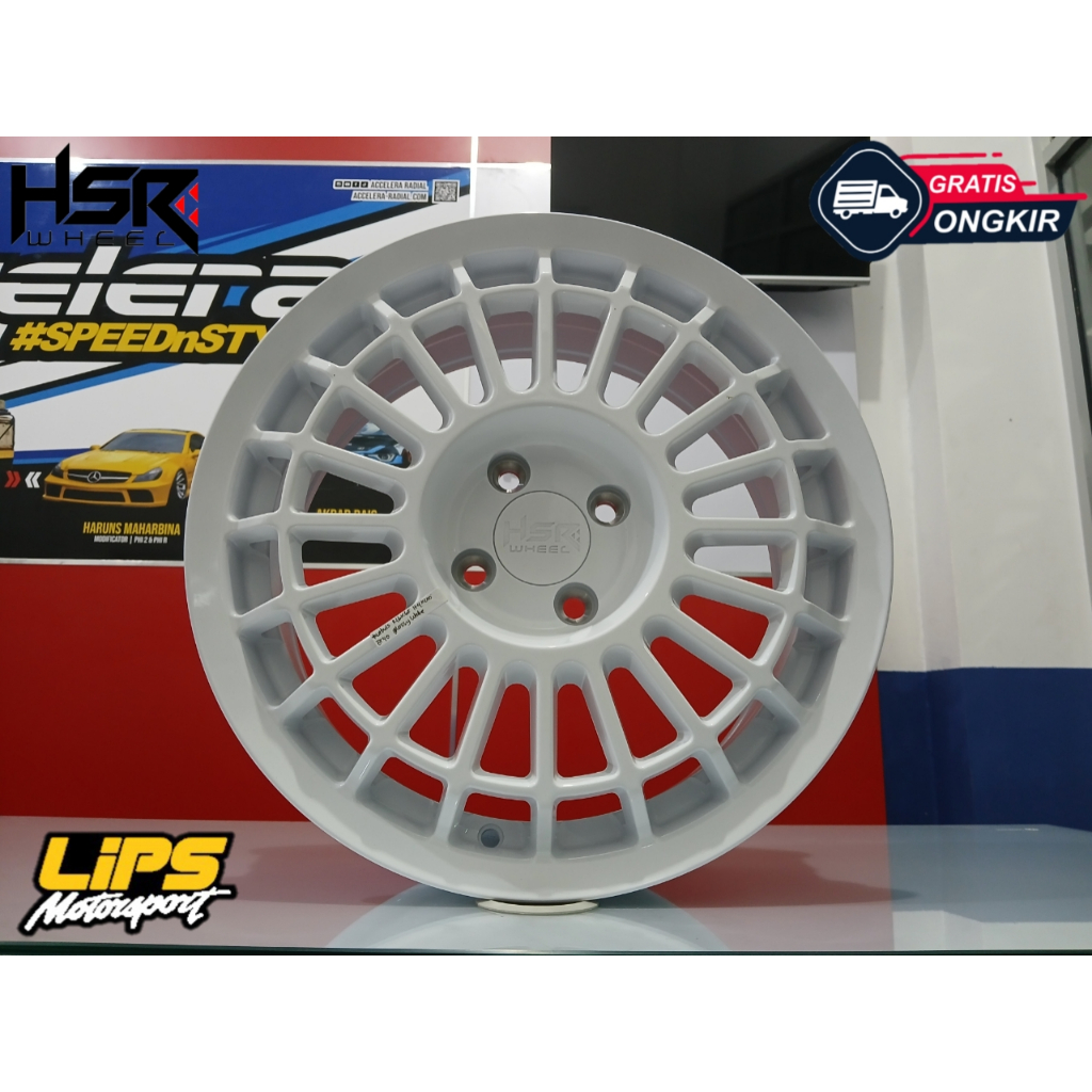Velg Mobil Ring 15 Hsr Original Type Futbuls R15 Baut 4 Lebar 6.5 ET 42 Putih Glossy