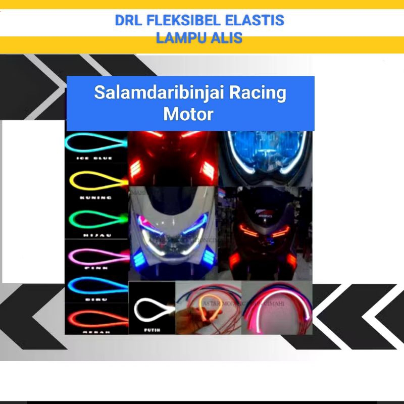 Lampu Alis Neon Ukuran Panjang 60 Cm 60 Cm Dan 15 Cm Motor Mobil Universal Flexible ( NEON )