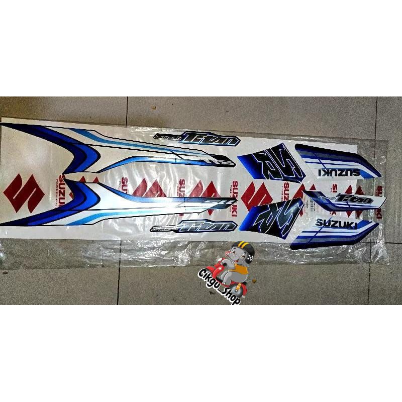 Striping Full set Marine Blue - Black, Biru Hitam 2012 Suzuki smash Titan Original SGP 100% 68000B45