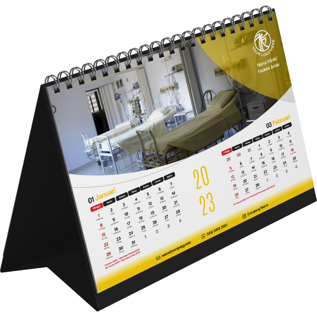 

Custom Kalender 2025 Meja / Kalender Duduk 2025 Custom - Tatakan Linen Hitam - 7 Lembar 1 Muka