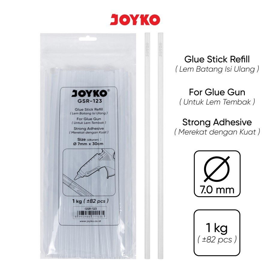 

H7Y Joyko GSR-110 Lem Tembak Bakar Kecil 7mm Glue Gun Refill Stick 20cm Diameter 7 mm Batang 20 cm