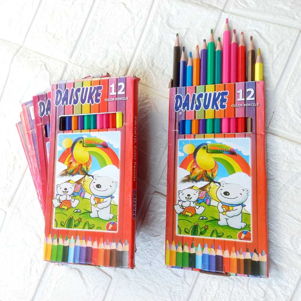 

Pensil Warna Set Isi 12 Warna Cerah Color Pencils Hexagonal Daisuke