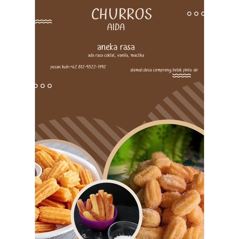 

CHURROS ISI 8+saos coklat/macha dan CHRROS ISI 15+saos coklat free macha