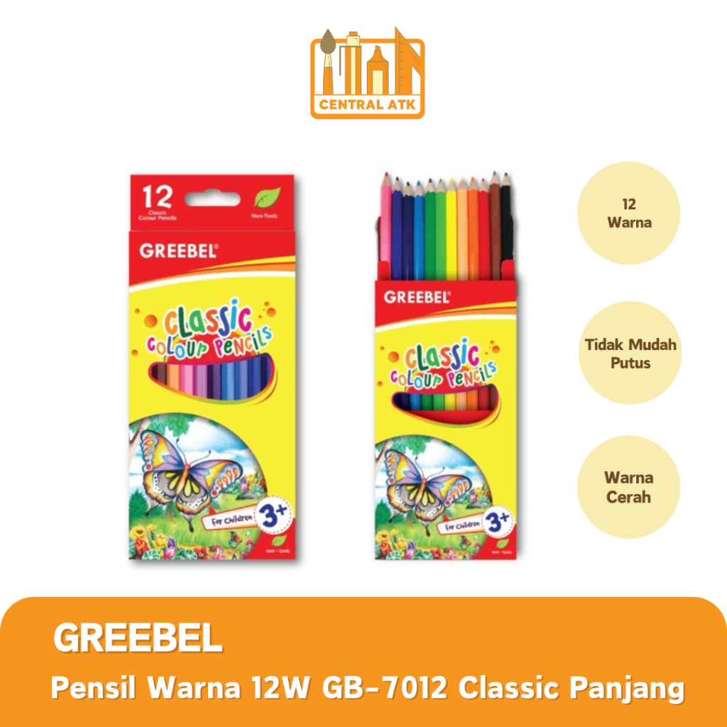 

PENSIL WARNA | COLOR PENCIL GREEBEL 12 WARNA CLASSIC PANJANG 7012