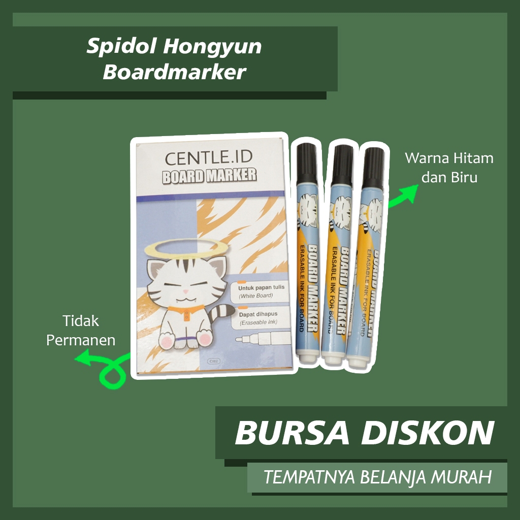 

Spidol/Sepidol Hongyun Boardmarker Papan Tulis Bisa Dihapus Impor Cina Murah