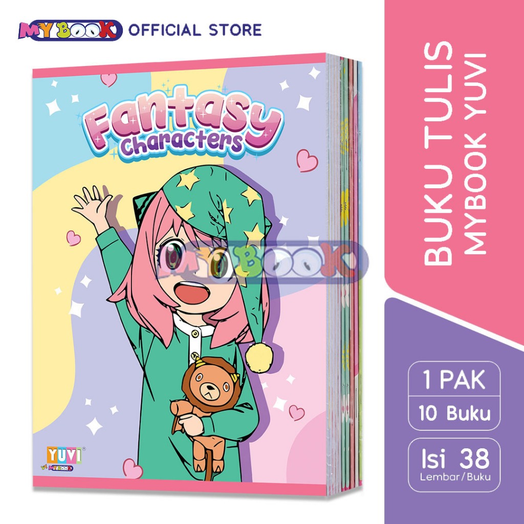 

My Book Yuvi Buku Tulis Fantasy Girl 38 Lembar - 10 Buku