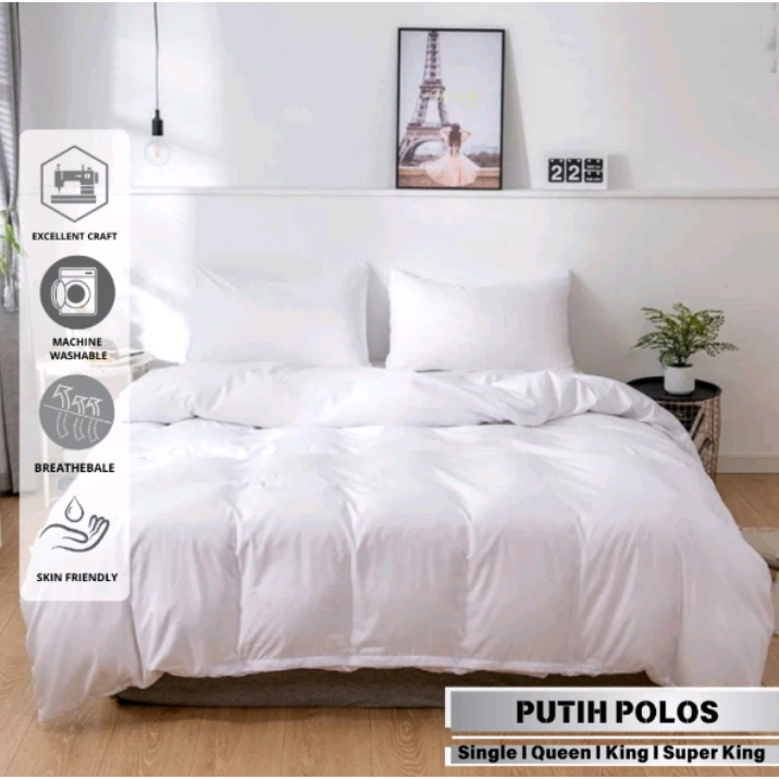 BEDCOVER SET HOTEL SALUR PREMIUM/Bedcover+Seprai Set Hotel Bahan Tensel Salur Semua Ukuran Kasur
