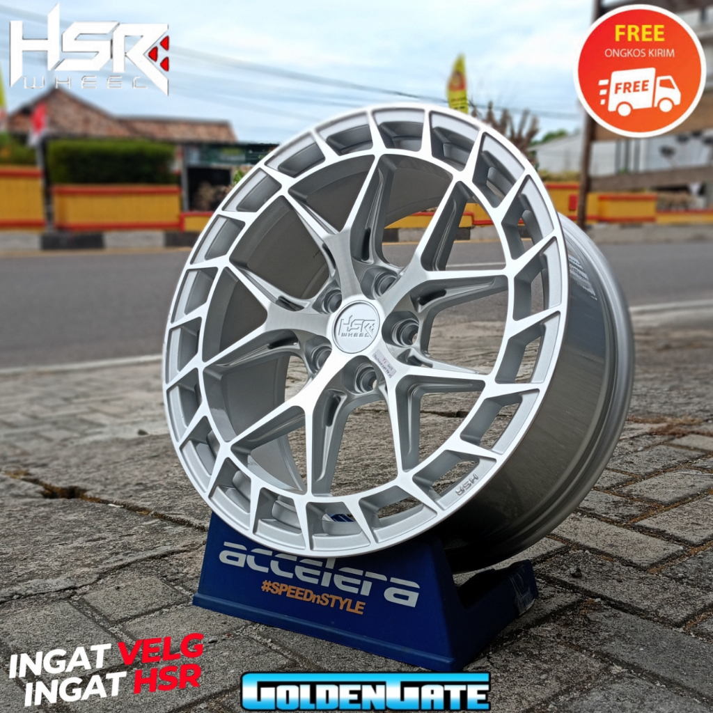 Velg mobil ring 18 hsr wheel lebar 8 pcd 5x114 silver polish type lps cocok untuk Xpander, Civic dll