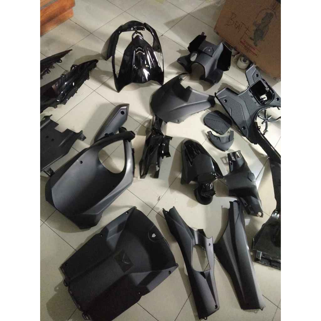 WIN K25 Complete Komplit Full Set Body Bodi BEAT FI K25 2012 2013 2014 2015 2016 HITAM 15 ITEM