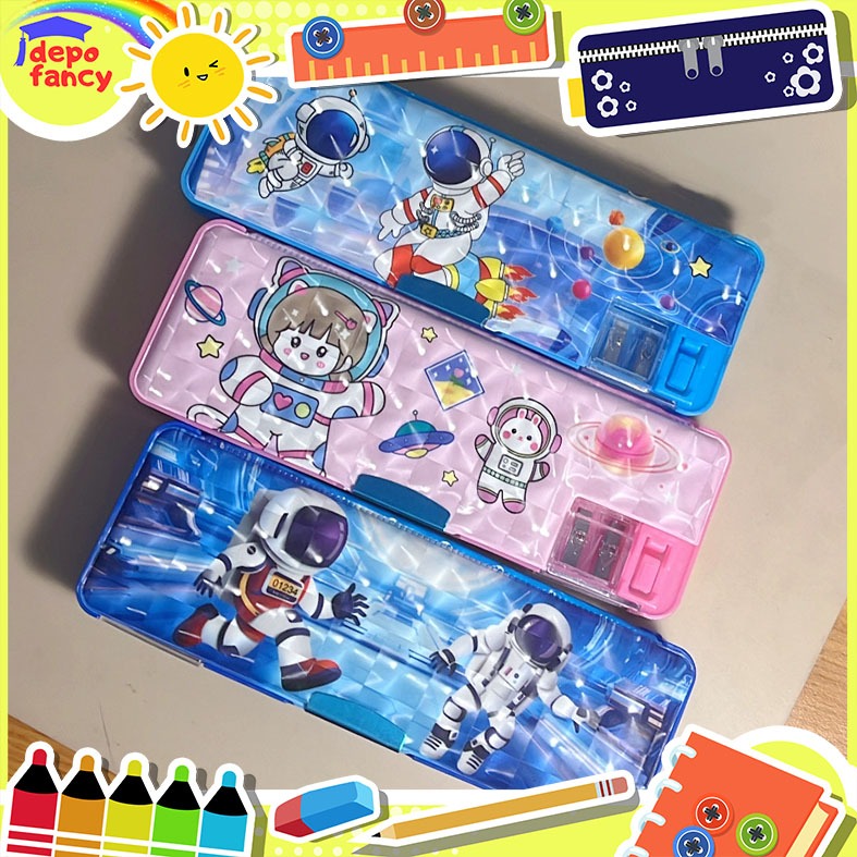 

Kotak Pensil Magnet 2 Sisi DZ-802 / Pencil Case / Tepak Pensil / Boks Pensil / Box Pen
