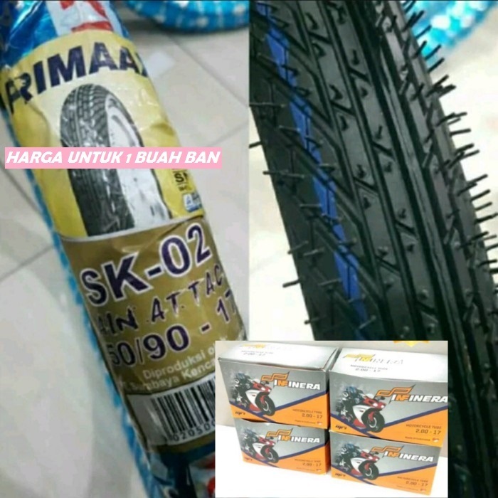 Promo Paket Hemat Ban Luar Primax SK 02 50/90, 60/80,70/80 Ring 17 + Ban Dalam