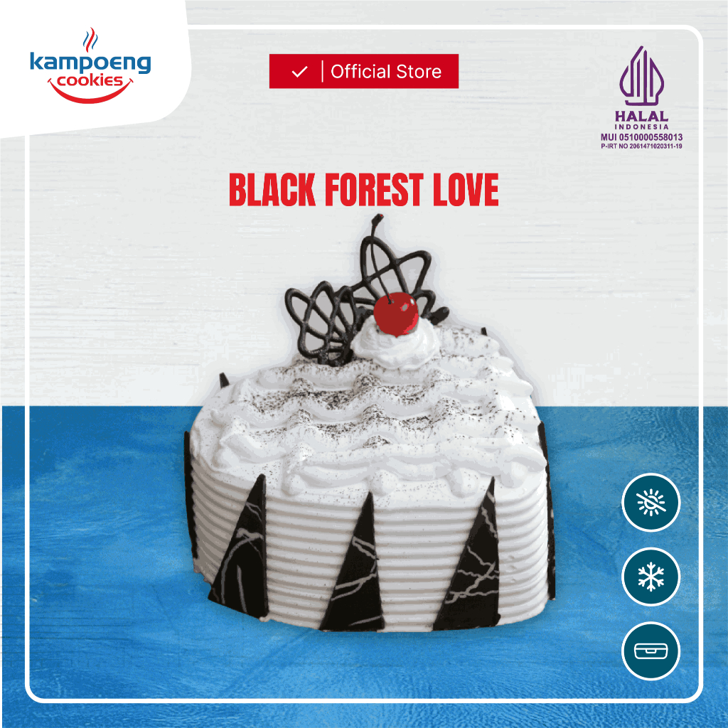 

Cake Ulang Tahun Black Forest Love Premium Kampoeng Cookies Cake Rasa Cokelat, Blueberry, Oreo Berat 300 gr