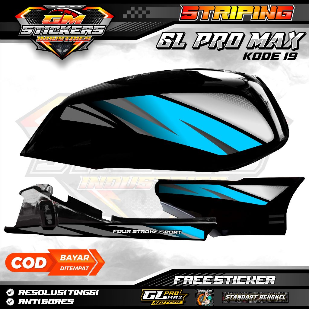 STRIPING STIKER LIS MOTOR HONDA GL MAX GL PRO NEO TECH 1996 K19