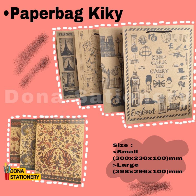 

[1PCS] PaperBag Kiky Kraft Batik | PaperBag Kraft Citi Travel | GoodieBag Kiky Kraft Motif