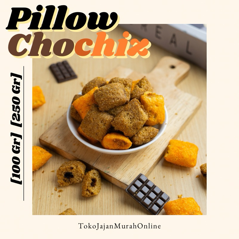 

Camilan Snack Chiko Pillow Coklat Keju Choco Cheese Gurih Kriuk Kiloan Renyah & Crunchy [100 gr] [250 gr]