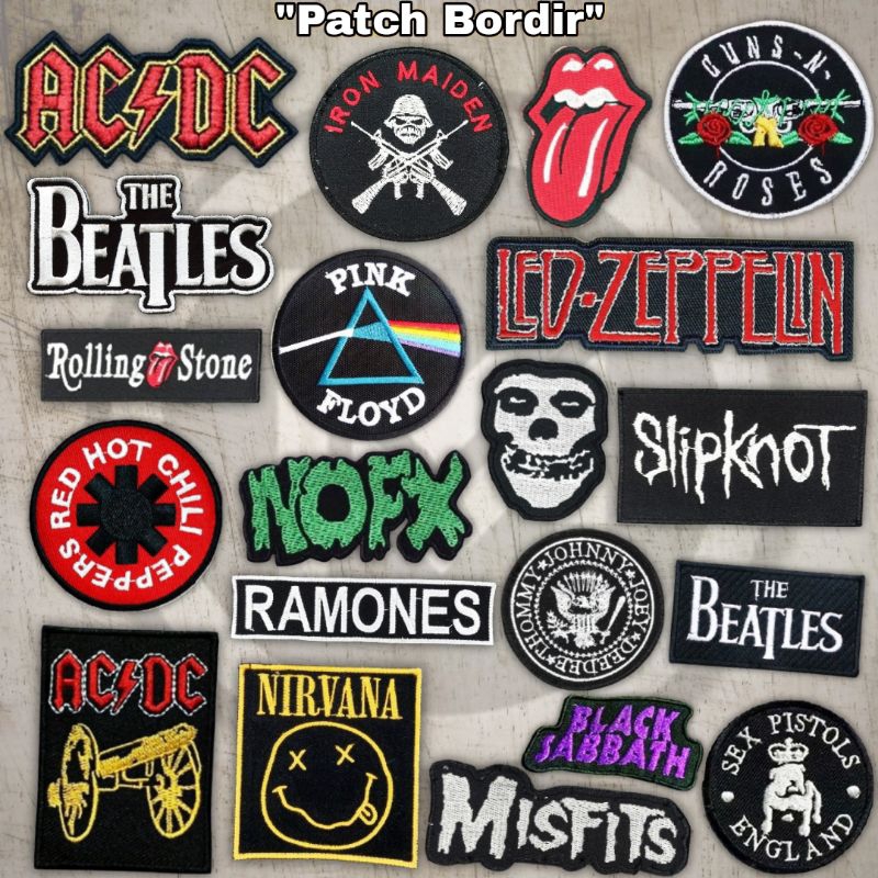 Patch Bordir Jahit Emblem Musik Rock Logo Iron Patch Aksesoris Keren