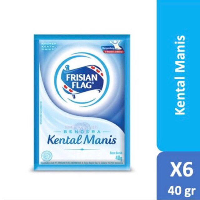 

Bendera kental manis sachet 30g. 1 pak isi 6 sachet