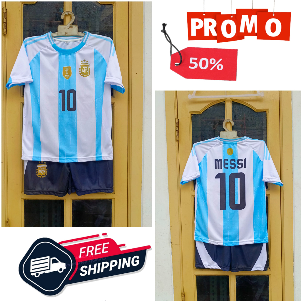 JERSEY ARGENTINA/SETELAN BAJU BOLA MESSI ARGENTINA USIA 2-12THN