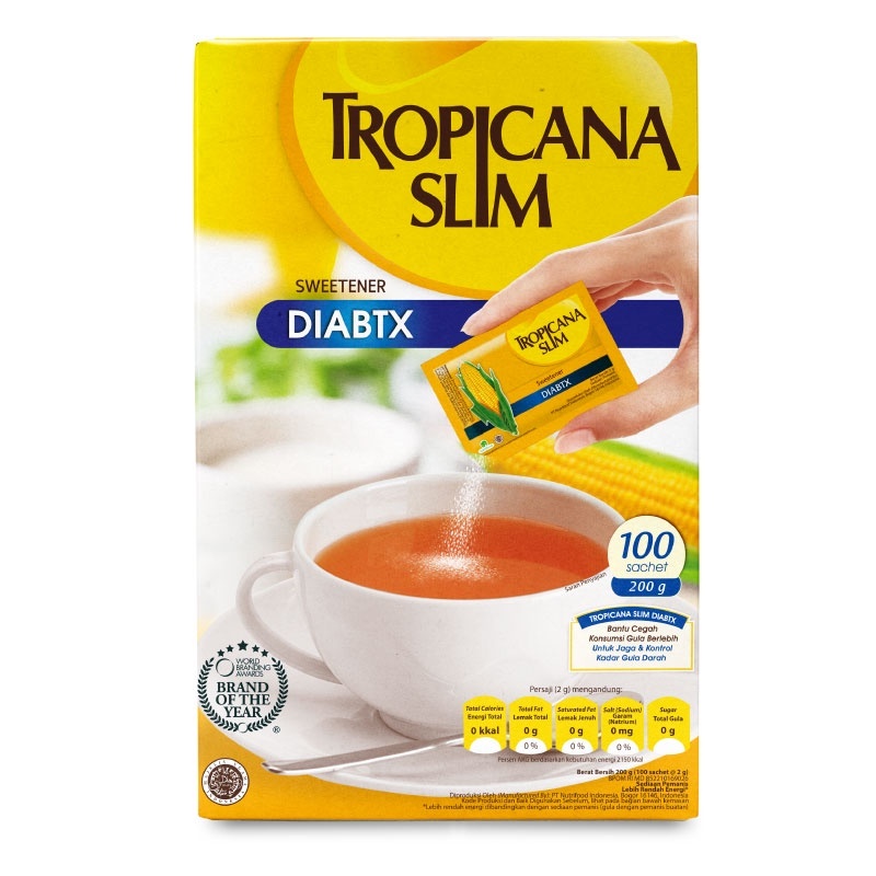 

TROPICANA SLIM SWEETENER DIABTX 100 50 25 SACHET - PEMANIS UNTUK DIABETES