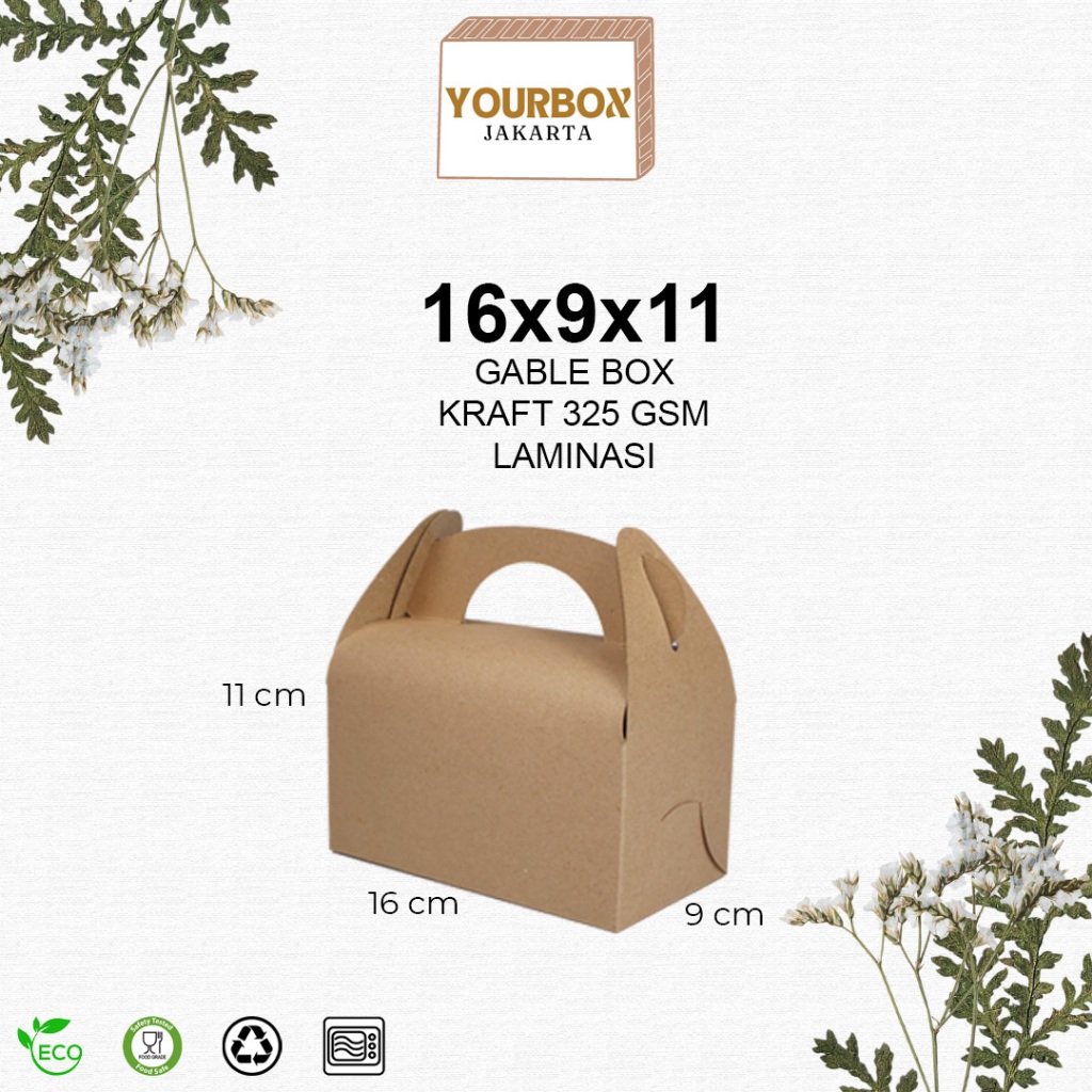 

Gable Box Hampers Souvenir Gift Pack Snack 16x9x11 Laminasi