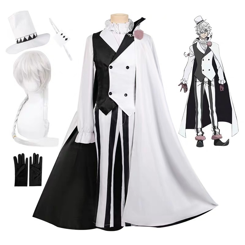 Nikolai Gogol Cosplay Costume Wig Hat Overcoat Cloak Uniform Anime Bungo Stray Dogs Season 4 The Dec