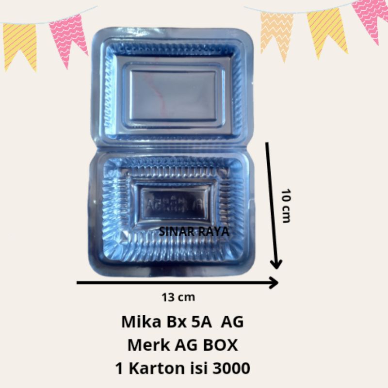 100 pcs Mika Bx 5A AG / MIKA KUE / BUNGKUS KUE / MIKA ROTI / BOX KUE / MIKA MIE