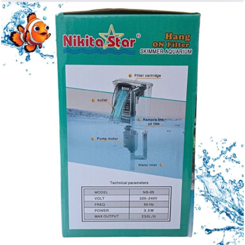 NIKITA STAR NS 05 HANG ON FILTER SKIMER AQUARIUM