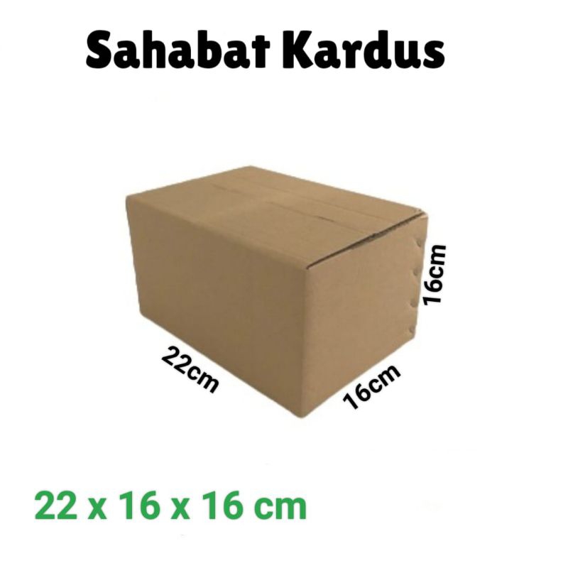 

Kardus box Ukuran 22x16x16 cm single wall polos