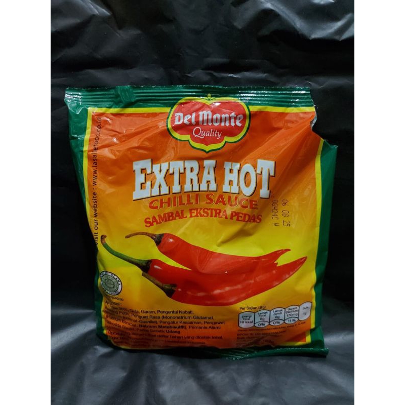 

Delmonte Extra Hot Sambal Extra Pedas Stik Sachet/Saus Sambal Extra Hot Sachet Isi 24pcs