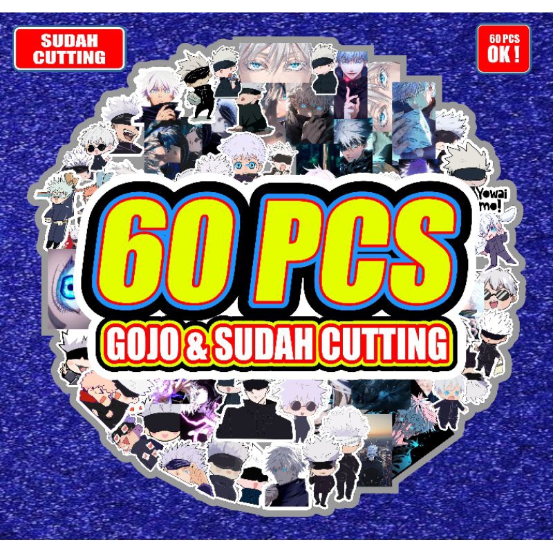 

Gojo satoru anime stiker pack isi 50-60pcs bahan Graftac sudah cutting